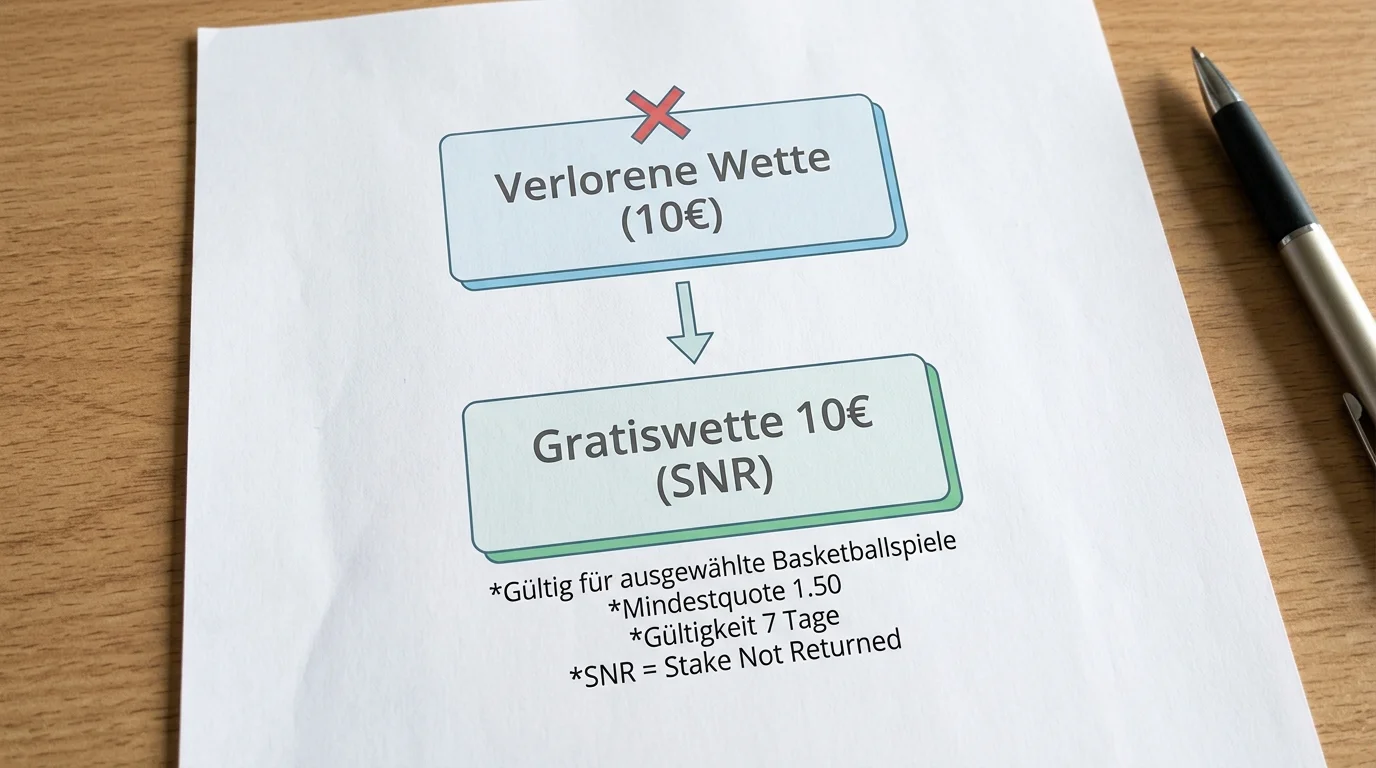 Basketball Cashback Gratiswette bei Verlust erklärt: SNR-Mechanik und tatsächlicher Wert