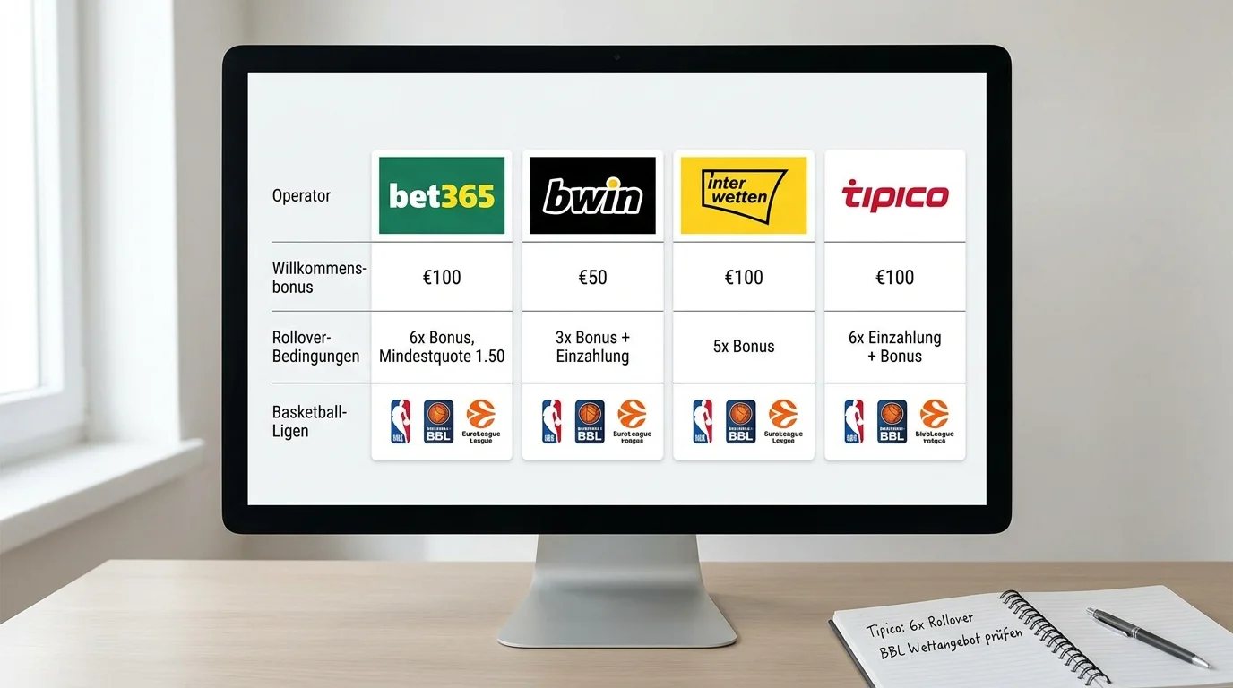 Vergleich der besten Basketball Wettanbieter mit Bonus in Deutschland aktuell