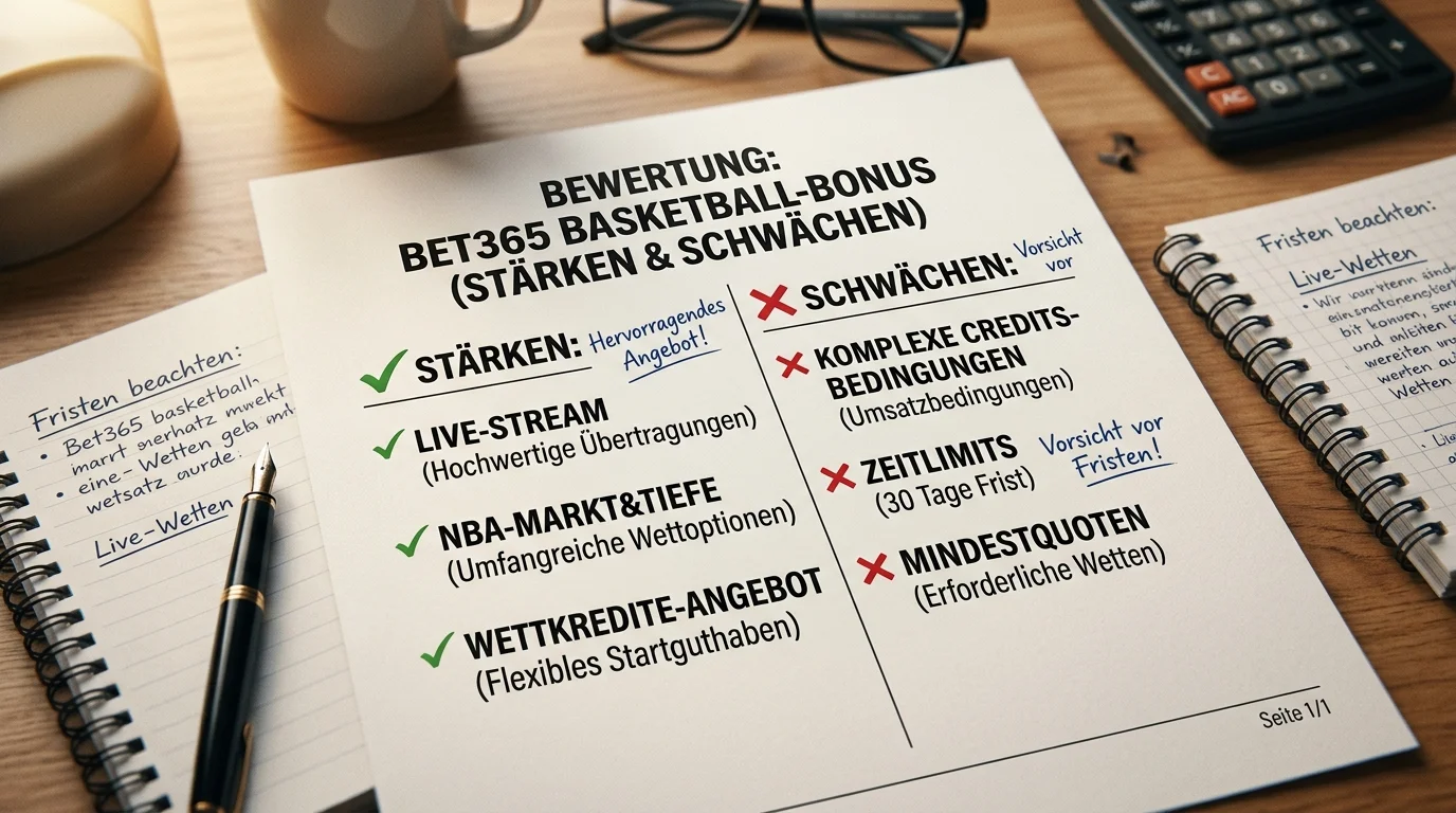 bet365 Basketball Bonus Stärken und Schwächen im Vergleich für NBA-Wetter in Deutschland