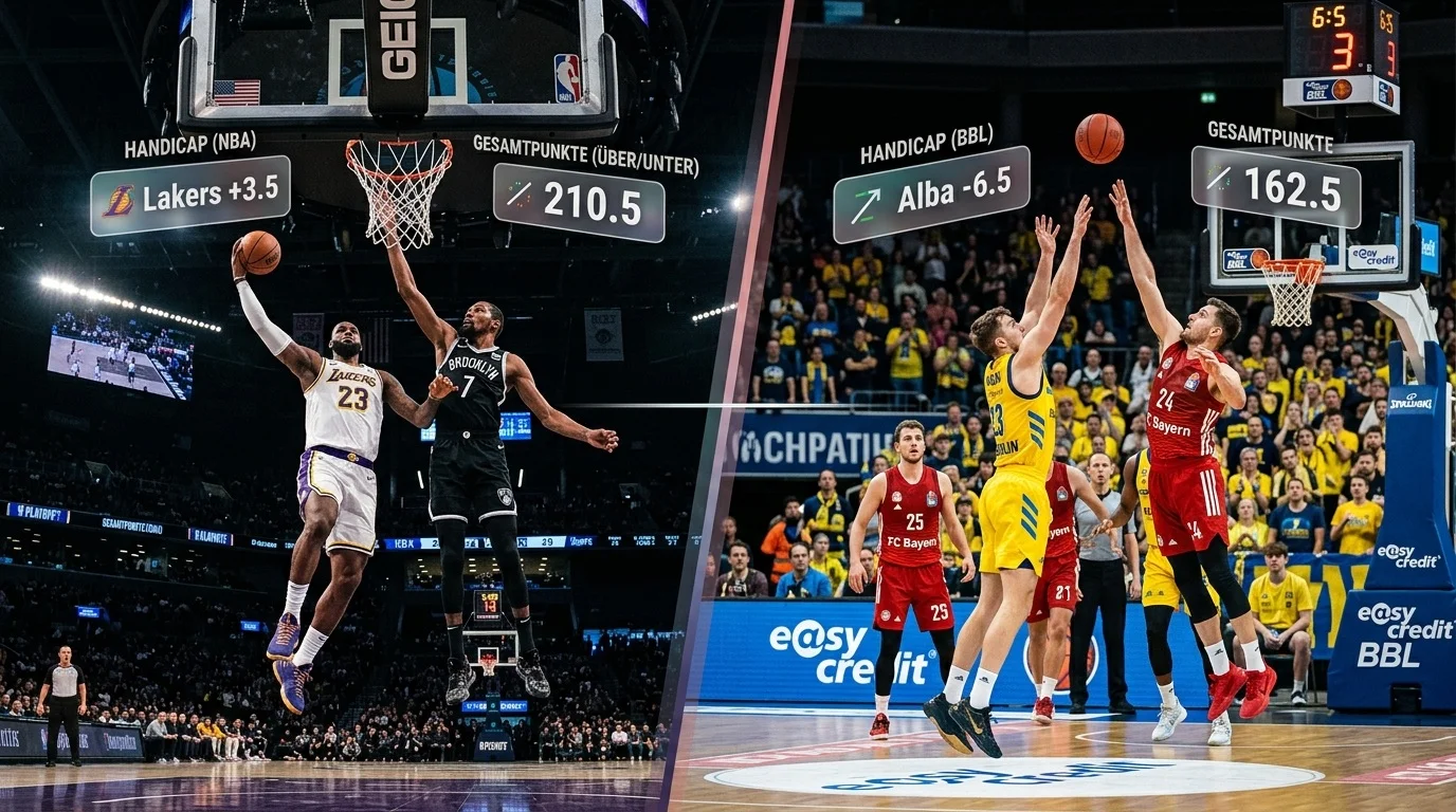 bwin Basketball Wettmärkte für NBA und BBL mit Handicap, Gesamtpunkte und Viertelergebnis