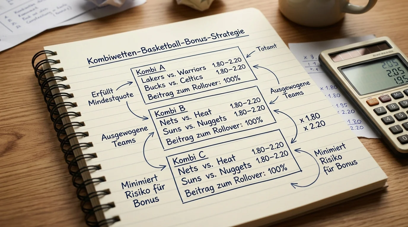 Kombiwetten-Strategie zur Basketball Bonus-Erfüllung, optimale Konstellationen für Rollover mit NBA-Wetten