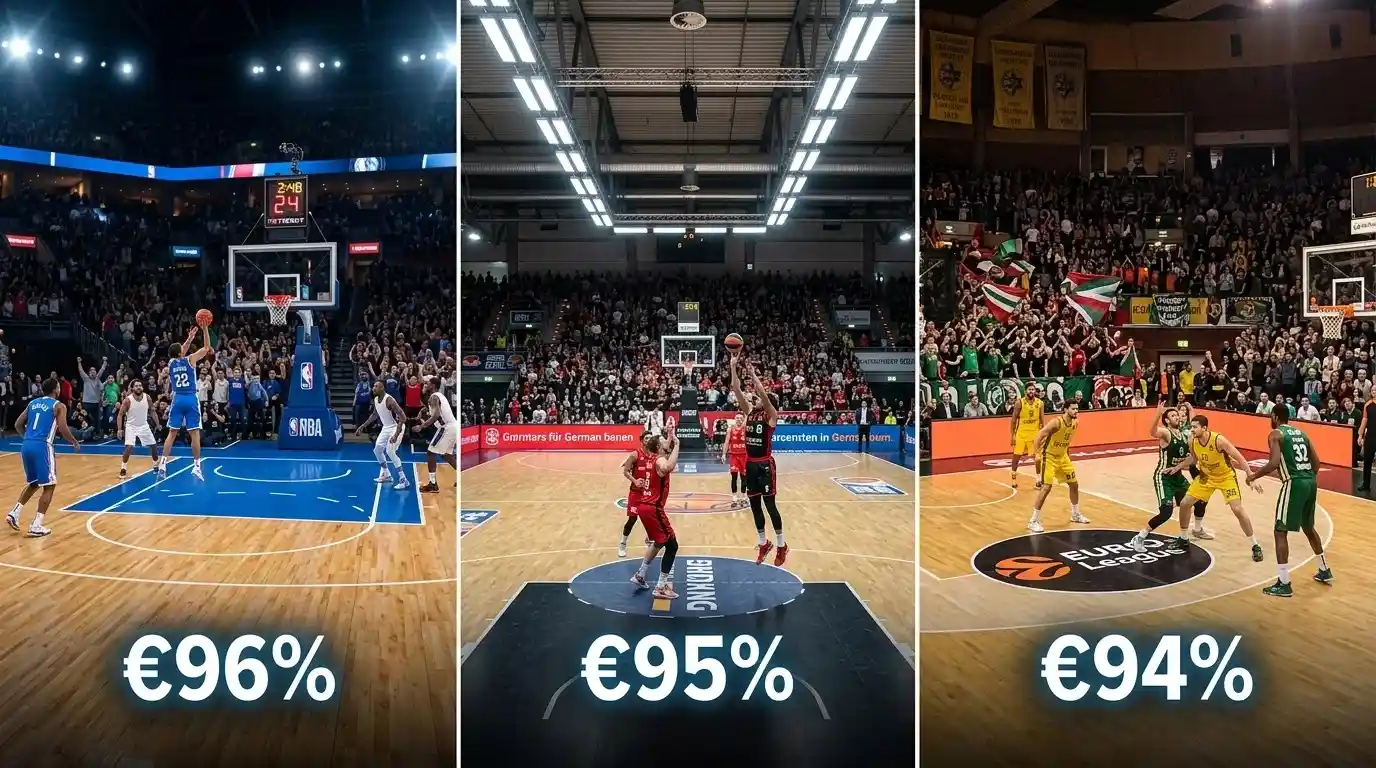 NBA, BBL und EuroLeague Wettmärkte für Basketball Bonus Wetten im Vergleich: Payout-Raten und Markttiefe
