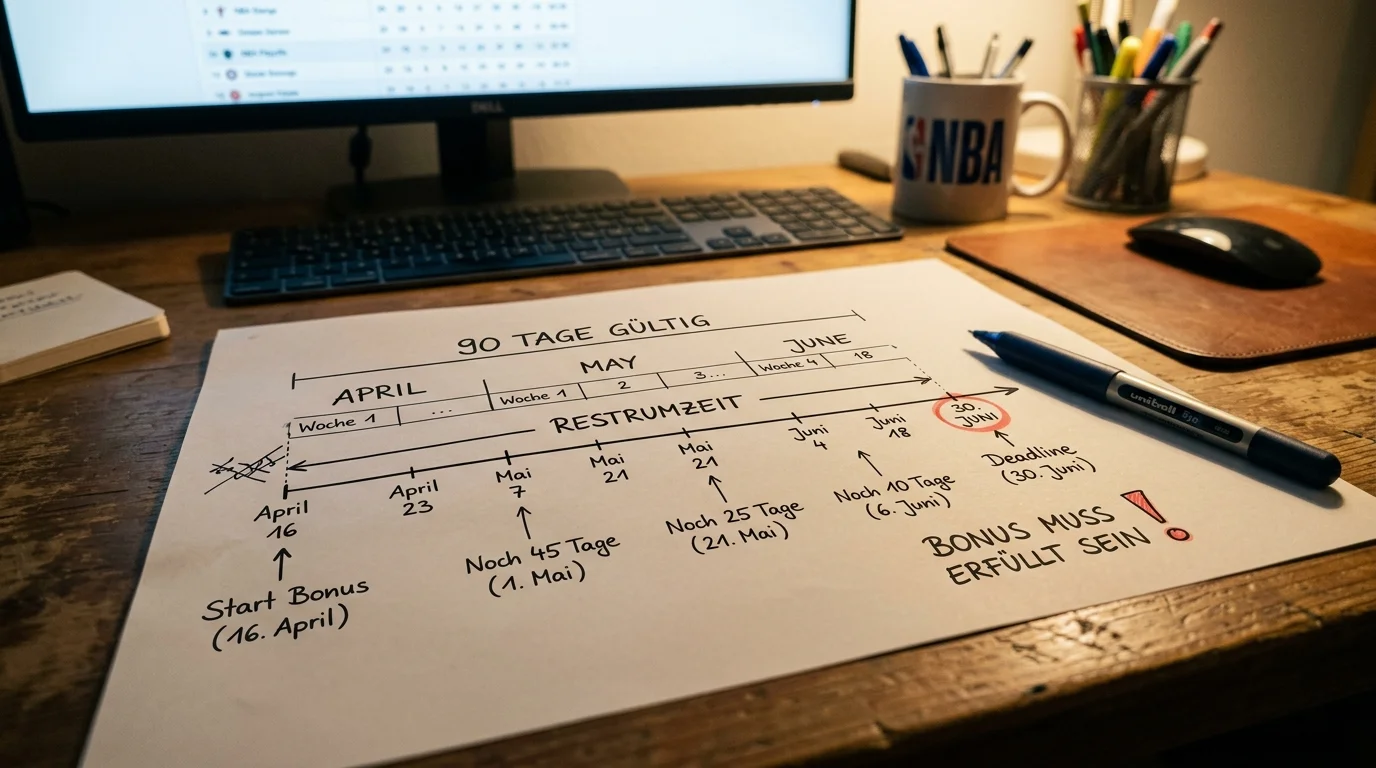 NBA Playoffs Zeitlimit Strategie Bonus 90 Tage Rollover Restlaufzeit verwalten