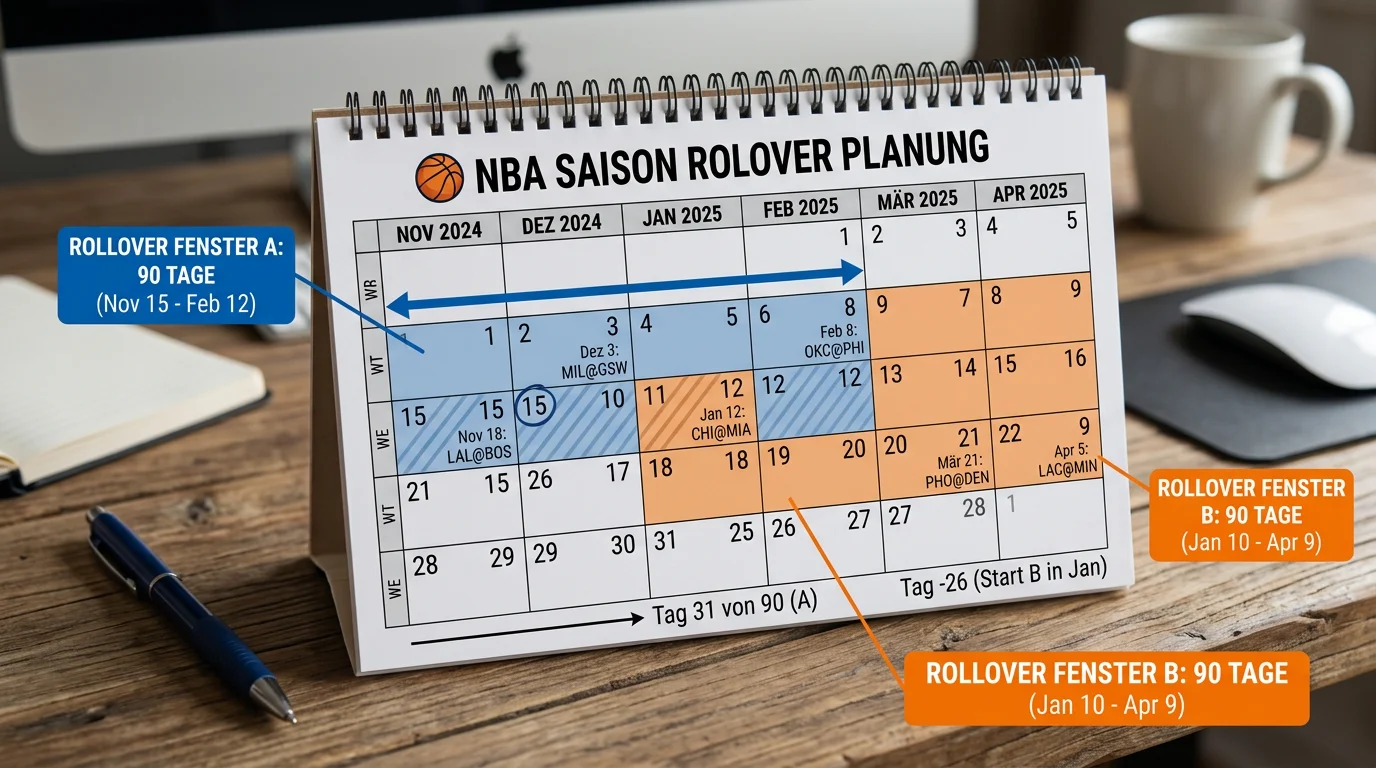 Rollover-Planung für NBA Regular Season Wetten, 90-Tage-Limit und Bonuserfüllung strategisch planen