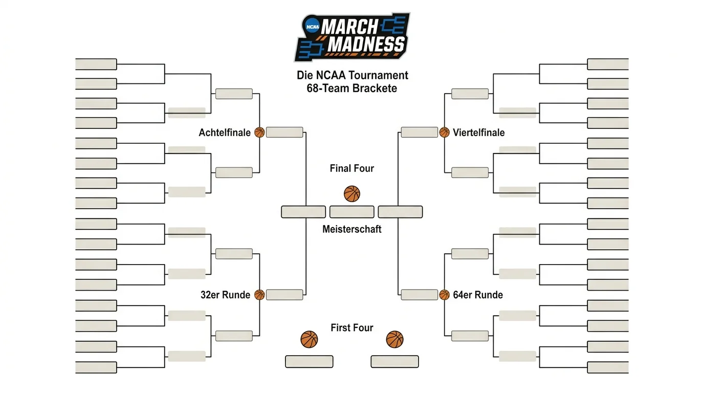 NCAA March Madness Bracket aktuell, 68 Teams, Playoff-Baum und Wettmärkte bei deutschen Anbietern