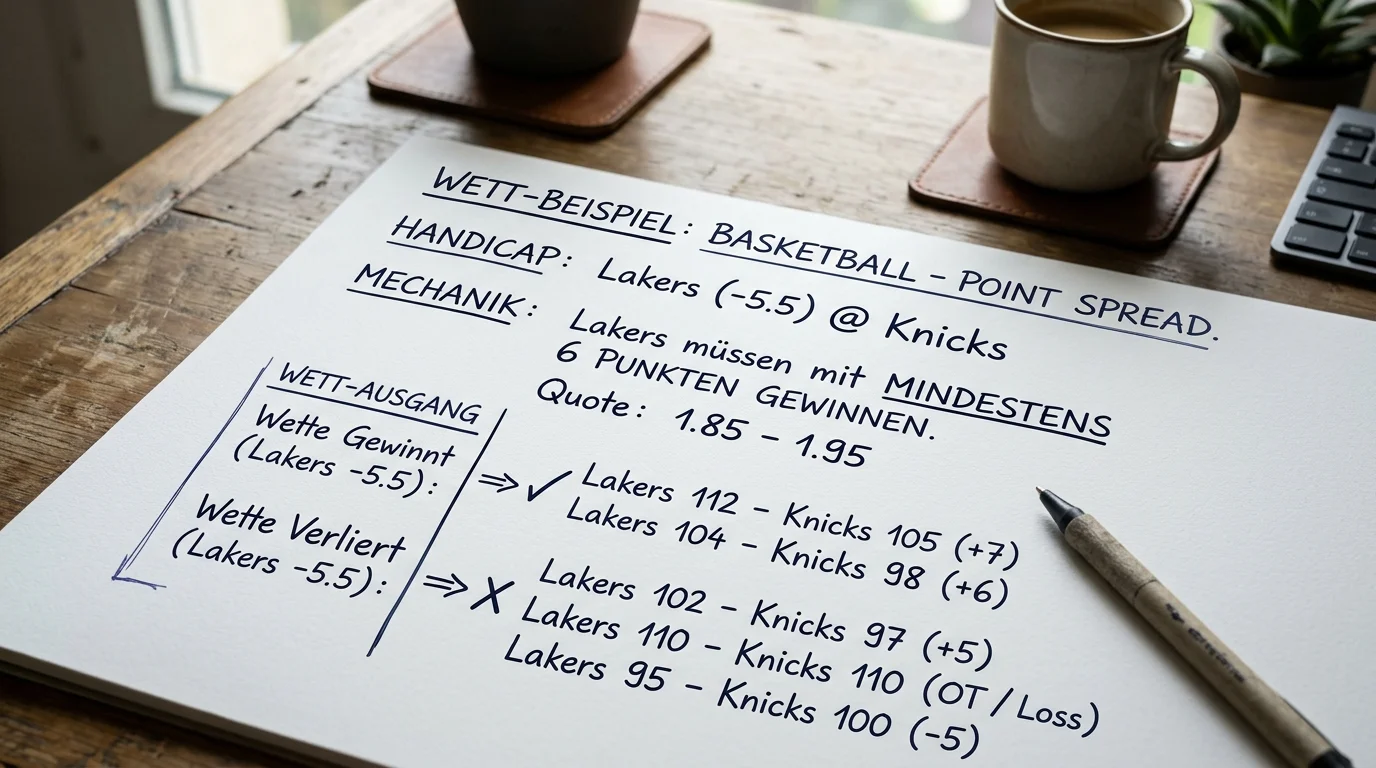 Point Spread Basketball Quoten-Tabelle NBA BBL Handicap 1,80 bis 1,95 Bonus kompatibel
