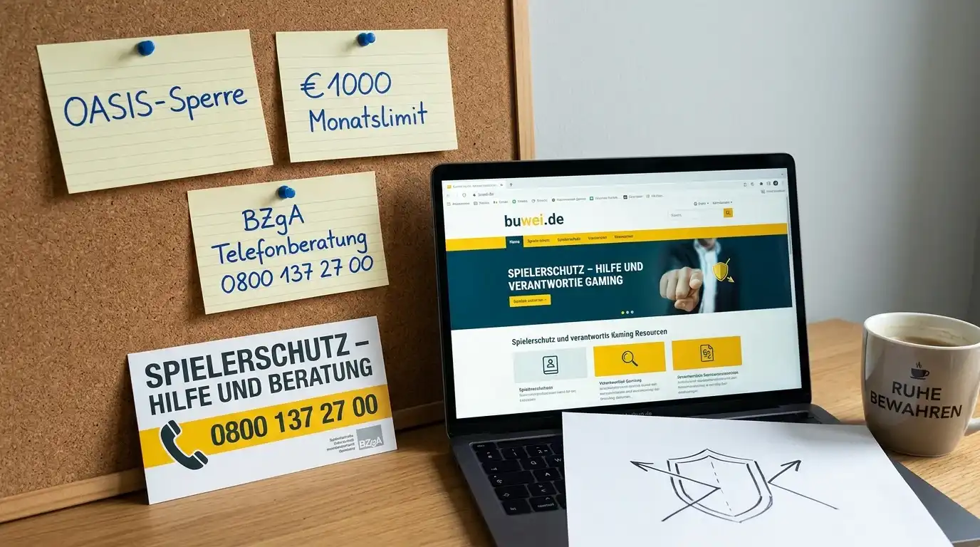 Spielerschutz Basketball Wetten Deutschland: OASIS-Sperre, Limitdatei und BZgA-Hilfsangebote für verantwortungsvolles Spielen