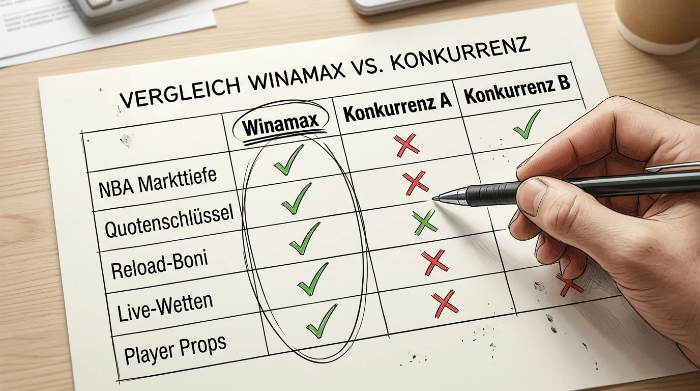 Winamax Basketball-Bonus Fazit, Vergleich mit anderen deutschen Wettanbietern für NBA und BBL